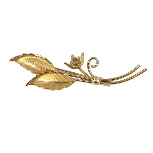 Danecraft Vintage 12K Gold Filled Flower Brooch Pin Signed Krementz Floral Desig - Picture 2 of 7